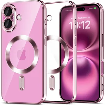 Pouzdro na mobilní telefon Tech-Protect Ochranný kryt na iPhone 16 - Tech-Protect, Magflex MagSafe Shiny Rose - ROZBALENO