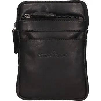 Pánská aktovka Kožená taška na mobil a doklady Greenwood Monaco - černá