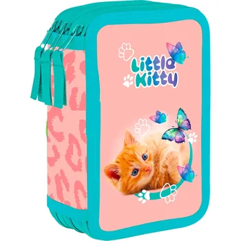 Školní batoh Penál 3 patrový, prázdný Kočka