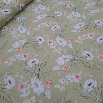 Pro útulný domov mušelín KYTIČKY NA ZELENÉ