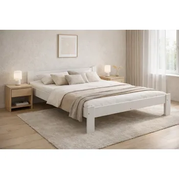 Postel Postel z masivu Anetka 180 x 200 cm - BÍLÁ + rošt ZDARMA