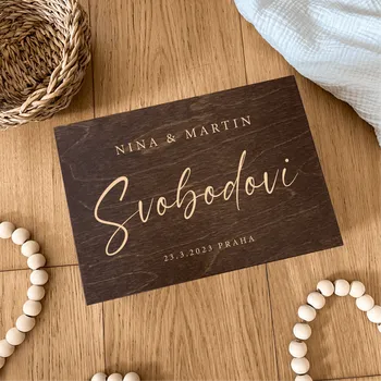 Dárková krabička Dřevěná svatební truhla na přání Woodify III