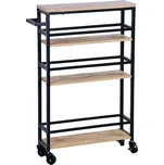 KESPER Police do výklenku, pojízdný regál, bambus, kov 50 x 15 x 81 cm