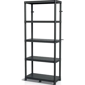 Obývací pokoj Plastový dílenský regál Stacker 74x172,5 cm černý