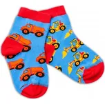 Bavlněné veselé ponožky Stavební stroje - modré, vel. 122/128