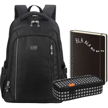 Školní batoh Studentský set Groovy Black třídílný