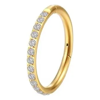 Piercing Prosperk Piercing náušnice do nosu zlatý kroužek s kamínky