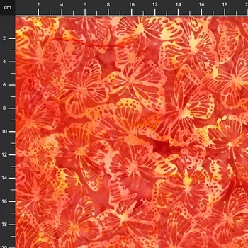 Hoffman 3383-205 bali batika oranžová bavlněná látka