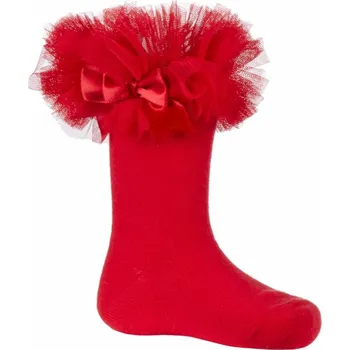 Ponožky s mašličkou červené 50/56