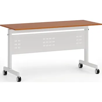 Kancelářská sestava Mobilní stůl PRIMO MOBI, 140x60 cm, bílá podnož, třešeň