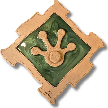 Dřevěná hračka Dřevěné senzomotorické puzzle Stopa žáby - 1 ks