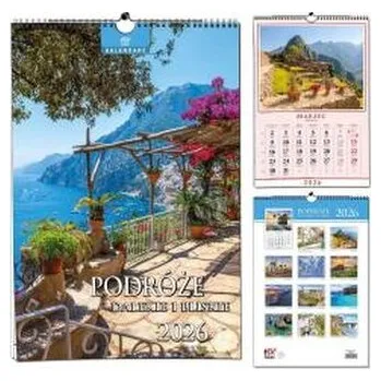 Kalendář Kalendarz 2026 B3 13 planszowy Podróże