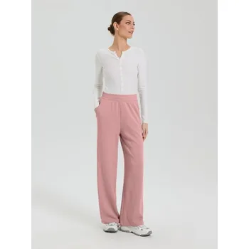 Oblečení a móda Sinsay - Kalhoty se širokými nohavicemi - pastelová růžová - 463EY-03P - 463EY-03P-L