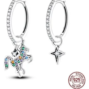 Náušnice Prosperk Stříbrné náušnice kroužky - unicorn star S0308