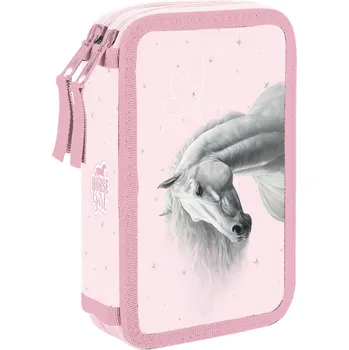 Školní batoh Penál 2 patrový, prázdný, kůň romantic