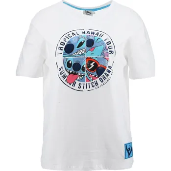 Dámské tričko EU Dámské tričko LILO A STITCH Havajské turné krátký rukáv bílé velikost M