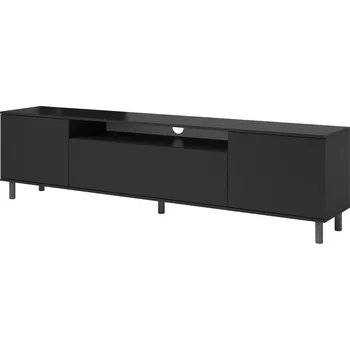Televizní stolek RTV stolek Logan 180 cm, kovové válcové nožky, černá