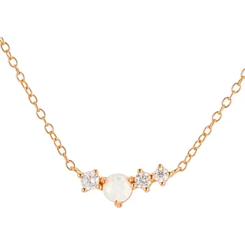 Řetízek Olivie Stříbrný náhrdelník s opálem ROSE 8868 Ag 925; ≤1,7 g.