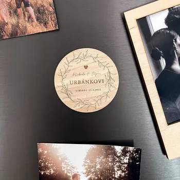 Svatební dekorace Svatební magnet Woodify Listy