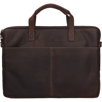 Pánská aktovka Pánská kožená taška na notebook Greenwood Egon - tmavě hnědá