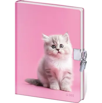 Zápisník Památník 13 x 18 cm se zámkem - Lovely Kitten