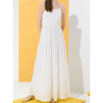 Dámské šaty Sinsay - Maxi šaty - krémová - 871AL-01X - 871AL-01X-M