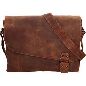 Pánská aktovka Pánská kožená taška přes rameno Greenwood Henryj - světle hnědá