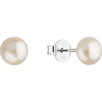 Šperk Stříbrné náušnice pecky s bílou říční perlou 21064.1
