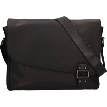 Pánská aktovka Pánská kožená taška přes rameno Greenwood Henryj - černá