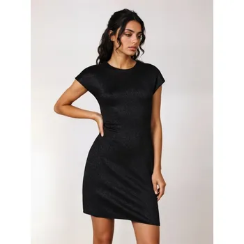 Dámské šaty Sinsay - Mini šaty s metalickou nití - černá - 957EY-99X - 957EY-99X-XS