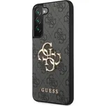 Guess PU 4G Metal Logo Zadní Kryt pro Samsung Galaxy S23 Grey