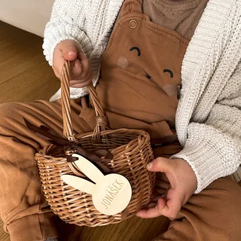 Velikonoční dekorace Proutěný velikonoční košík se jménem Woodify