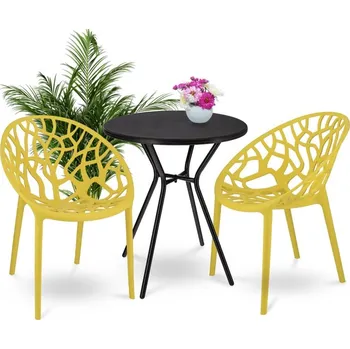 Zahradní sestava Balkonové sezení ALBERO žluté - 2x židle + 1x stůl