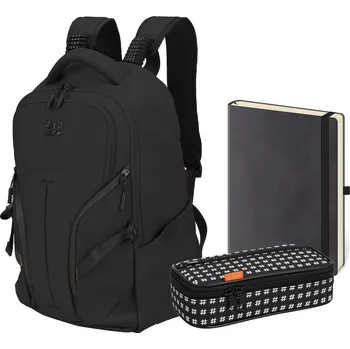 Školní batoh Studentský set Slay Black třídílný