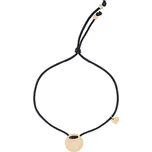 Náramek Circle na černé šňůrce zlatý