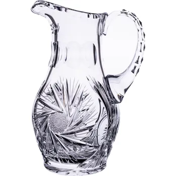 Bohemia Crystal Broušený skleněný džbán s uchem - Bohemia Crystal brus Větrník 1300ml