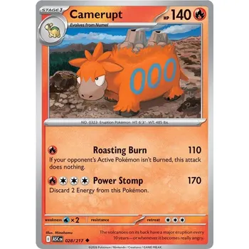 Karetní hra Camerupt 028/217 - Ascended Heroes Typ karty: Energy Reverse Holo