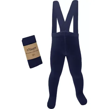 Bambusové punčocháče s kšandami, tmavě modré, vel. 56/62