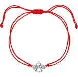 Kabbalah červený náramek stříbrný anděl se zirkony 13020.3