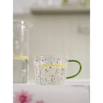 Sinsay - Skleněný hrnek s květinovým motivem - vícebarevná - 112HZ-MLC - 112HZ-MLC-ONE