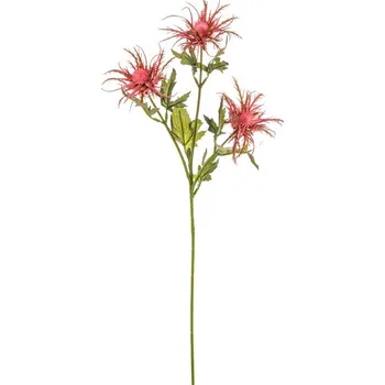 umělá květina Autronic Eryngium - umělý řazaný, 3 květy, barva růžová, sada 6 ks