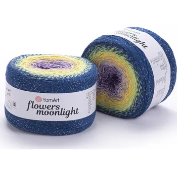 Příze Yarn Art Příze Flowers Moonlight 3257 lila fialová, žlutá, hráškově zelená, petrol