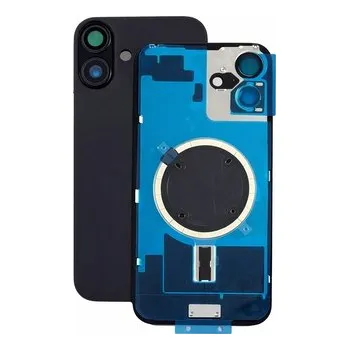 Kryt baterie iPhone 16 PLUS black + metal clip + camera lens + magnet
