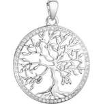 Stříbrný přívěsek strom života lemovaný zirkony bílý 14025.1