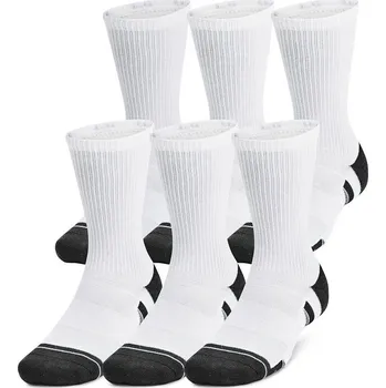 Dámské ponožky Ponožky Under Armour Unisex Perf Tech 6pk Crew White/White/Jet Gray XL