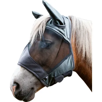 Koňská maska proti hmyzu Maska proti hmyzu HKM High Professional, tmavě šedá, M