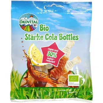 Bonbon Bonbóny ovocné Cola lahvičky bez želatiny BIO, vegan - Ökovital 80g