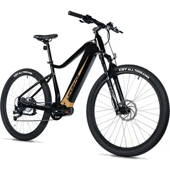 Elektrokolo Leader fox E-BIKE SWAN GENT 27,5", 17,5"-1, BLACK SHINY - beige sticker (MODEST)