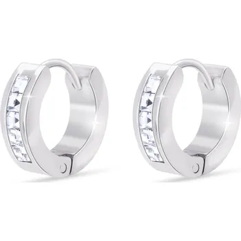 Náušnice biju Kruhové náušnice se čtvercovými čirými zirkony 2941