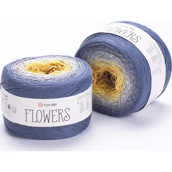 Příze Yarn Art příze Flowers 316 žlutá, šedá, matná modrá